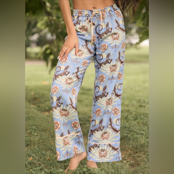 NWT Victoria Garcia for Anthropologie Wide-Leg Pajama Bottoms - Size L - Picture 1 of 13